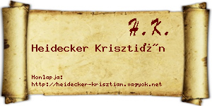 Heidecker Krisztián névjegykártya
